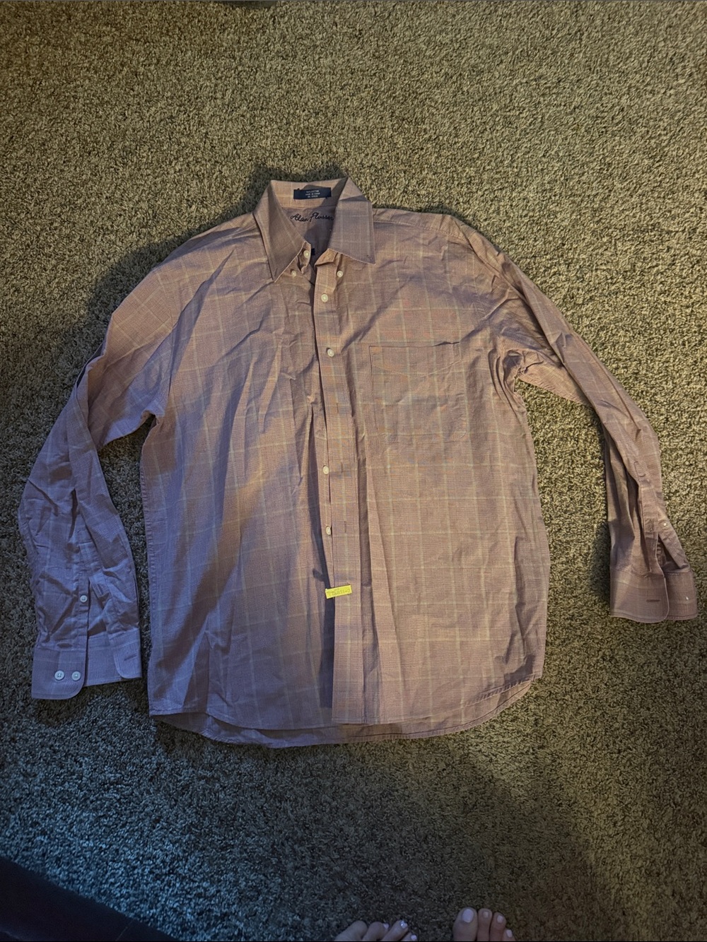 Alan Flusser men’s burgundy Plaid Button-Down Dress Shirt